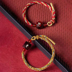 Fortune Jewel Chinese Zodiac Natal Buddha Small Leaf Red Sandalwood Red String Protection Bracelet