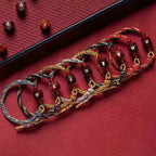 Fortune Jewel Chinese Zodiac Natal Buddha Small Leaf Red Sandalwood Red String Protection Bracelet