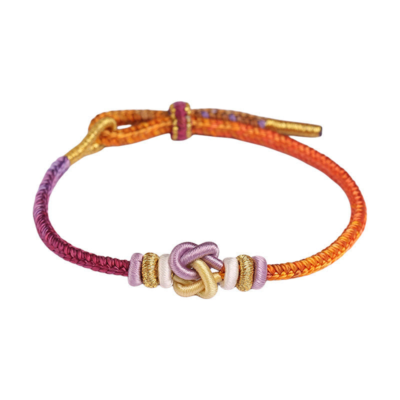 Fortune Jewel Colorful String Heart Knot Protection Braided Bracelet