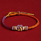 Fortune Jewel Colorful String Heart Knot Protection Braided Bracelet