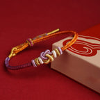 Fortune Jewel Colorful String Heart Knot Protection Braided Bracelet