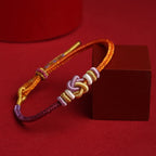 Fortune Jewel Colorful String Heart Knot Protection Braided Bracelet