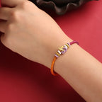 Fortune Jewel Colorful String Heart Knot Protection Braided Bracelet