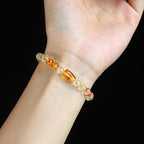 Fortune Jewel Natural Citrine Pearl Topaz White Crystal Protection Bracelet