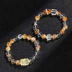 Fortune Jewel Natural Citrine Pearl Topaz White Crystal Protection Bracelet