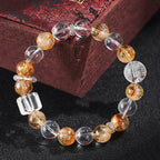 Fortune Jewel Natural Citrine Pearl Topaz White Crystal Protection Bracelet