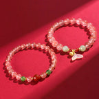 Fortune Jewel South Red Agate Butterfly Orchid Hetian Jade Luck Bracelet