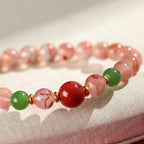 Fortune Jewel South Red Agate Butterfly Orchid Hetian Jade Luck Bracelet