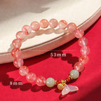 Fortune Jewel South Red Agate Butterfly Orchid Hetian Jade Luck Bracelet