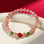 Fortune Jewel South Red Agate Butterfly Orchid Hetian Jade Luck Bracelet