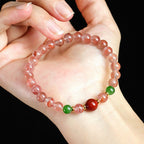 Fortune Jewel South Red Agate Butterfly Orchid Hetian Jade Luck Bracelet