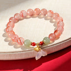 Fortune Jewel South Red Agate Butterfly Orchid Hetian Jade Luck Bracelet