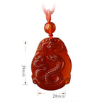 Fortune Jewel Chinese Zodiac Red Agate Calm Necklace Pendant