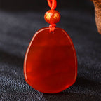 Fortune Jewel Chinese Zodiac Red Agate Calm Necklace Pendant