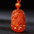 Fortune Jewel Chinese Zodiac Red Agate Luck Necklace Pendant