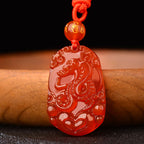 Fortune Jewel Chinese Zodiac Red Agate Luck Necklace Pendant