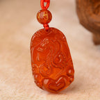 Fortune Jewel Chinese Zodiac Red Agate Luck Necklace Pendant