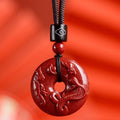 Fortune Jewel Chinese Zodiac Cinnabar Peace Buckle Calm Necklace Pendant