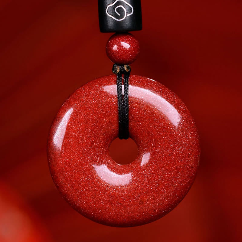 Fortune Jewel Chinese Zodiac Cinnabar Peace Buckle Calm Necklace Pendant