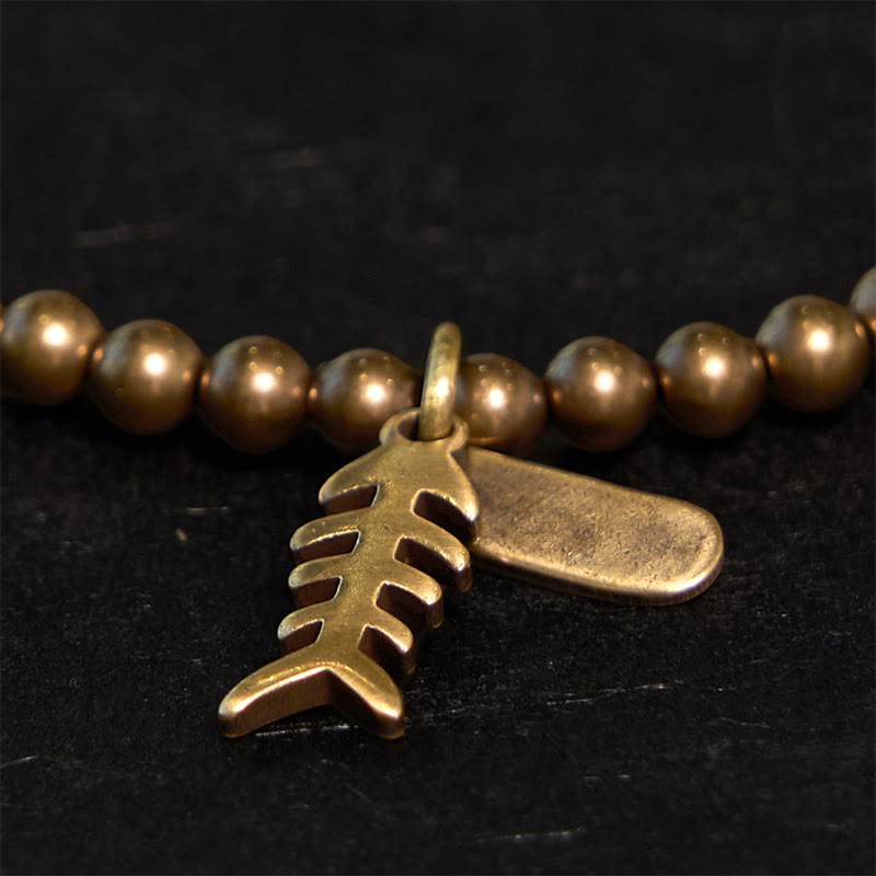 Fortune Jewel Copper Fish Bone Healing Bracelet