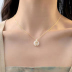 Fortune Jewel Hetian Jade 925 Sterling Silver Wheat Luck Necklace Pendant
