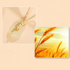Fortune Jewel Hetian Jade 925 Sterling Silver Wheat Luck Necklace Pendant