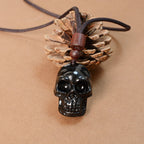 Fortune Jewel Black Obsidian String Skeleton Fulfilment Necklace Pendant