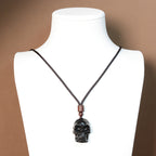 Fortune Jewel Black Obsidian String Skeleton Fulfilment Necklace Pendant