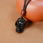 Fortune Jewel Black Obsidian String Skeleton Fulfilment Necklace Pendant