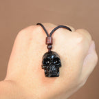 Fortune Jewel Black Obsidian String Skeleton Fulfilment Necklace Pendant