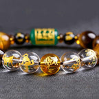 Fortune Jewel Chinese Zodiac Tiger Eye White Crystal Courage Bracelet