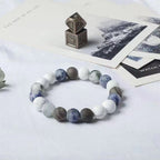 Fortune Jewel White Turquoise Picasso Jasper Blue Spot Jasper Relaxation Bracelet