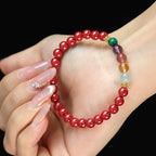 Fortune Jewel Cinnabar Aquamarine Citrine Strawberry Quartz Amethyst Malachite Blessing Bracelet