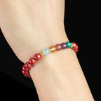 Fortune Jewel Cinnabar Aquamarine Citrine Strawberry Quartz Amethyst Malachite Blessing Bracelet