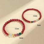 Fortune Jewel Cinnabar Aquamarine Citrine Strawberry Quartz Amethyst Malachite Blessing Bracelet
