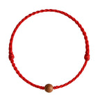 Fortune Jewel Natural Peach Wood Bead Ward Off Evil Spirits Braided Bracelet