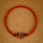 Fortune Jewel Peach Wood Small Peach Blossom Cinnabar Wealth String Bracelet Anklet