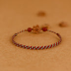Fortune Jewel Peach Wood Small Peach Blossom Cinnabar Wealth String Bracelet Anklet