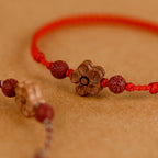 Fortune Jewel Peach Wood Small Peach Blossom Cinnabar Wealth String Bracelet Anklet