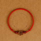 Fortune Jewel Peach Wood Small Peach Blossom Cinnabar Wealth String Bracelet Anklet