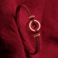 Fortune Jewel Handmade Cinnabar Round Peace Buckle Concentration Braided Bracelet