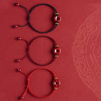 Fortune Jewel Handmade Cinnabar Round Peace Buckle Concentration Braided Bracelet