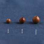 Fortune Jewel Natural Peach Wood Bead Ward Off Evil Spirits Braided Bracelet