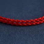 Fortune Jewel Natural Peach Wood Bead Ward Off Evil Spirits Braided Bracelet