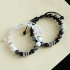 Fortune Jewel Black Onyx Black Glitter Stone White Agate White Turquoise Year Of The Snake Protection Bracelet