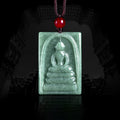 Fortune Jewel Formless Buddha Jade Square Amulet Prosperity String Necklace Pendant Fortune Jewel