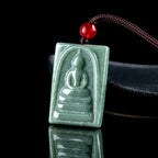 Fortune Jewel Formless Buddha Jade Square Amulet Prosperity String Necklace Pendant Fortune Jewel