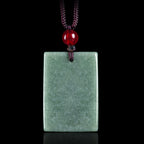 Fortune Jewel Formless Buddha Jade Square Amulet Prosperity String Necklace Pendant Fortune Jewel