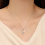 Fortune Jewel 925 Sterling Silver Pearl Year Of The Snake Blessing Sincerity Necklace Pendant