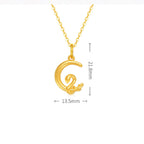 Fortune Jewel 999 Gold Moon Year Of The Snake Luck Necklace Pendant - Fortune Jewel